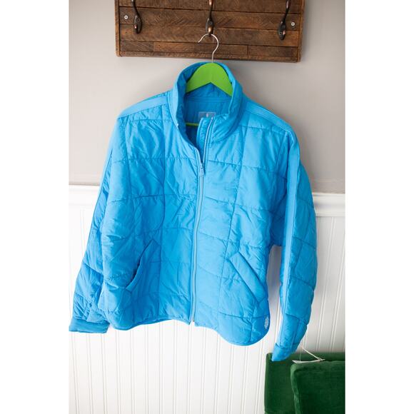 Free People Pippa Packable Puffer Jacket Small Blue - Picture 1 of 4